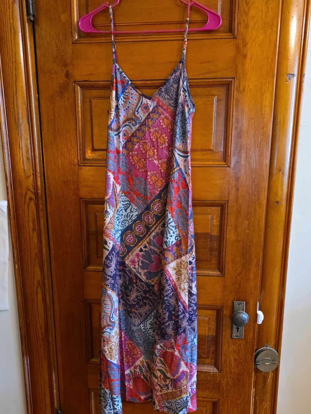 NATURAL LIFE Patchwork Maxi Dress in Pink, Blue & Purple